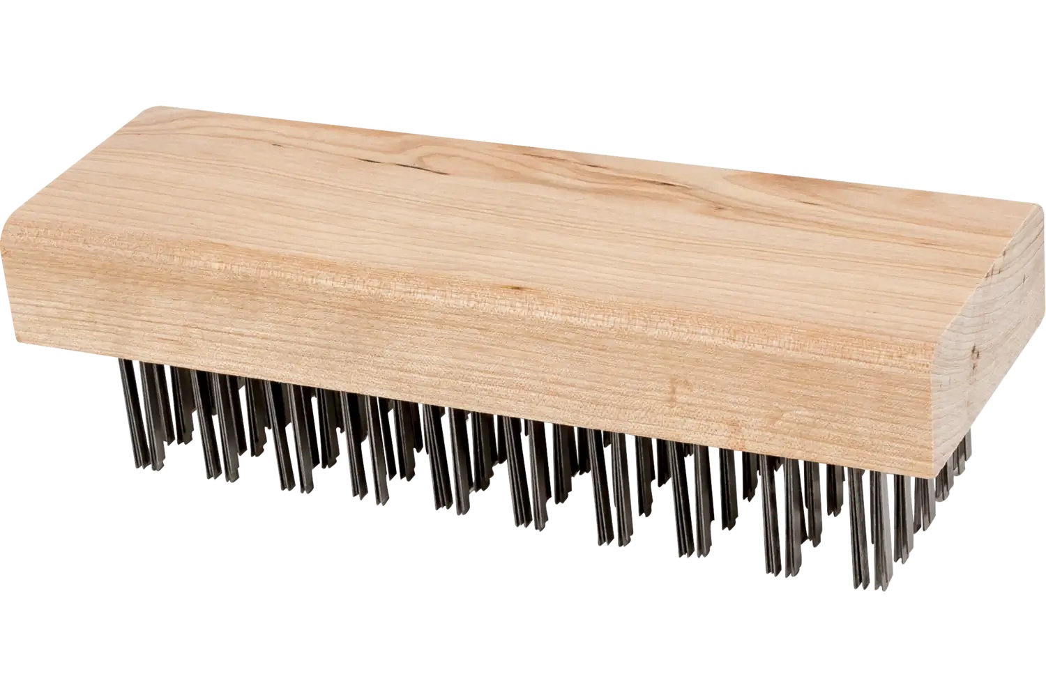 Picture of Pferd Flat Wire Block Brush - Straight Back 5X10 Rows Carbon Steel Wire 1-1/8" Trim